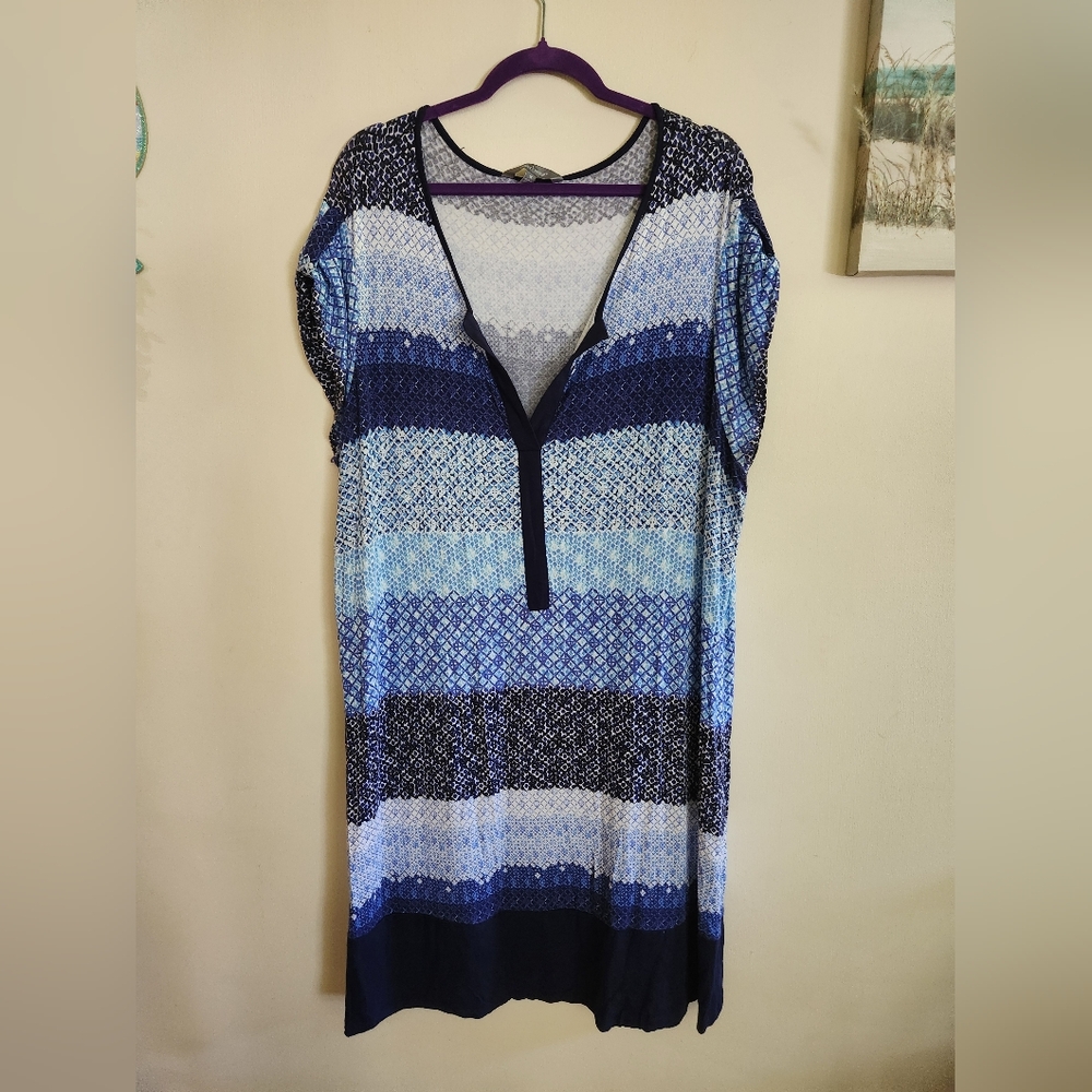 Daisy Fuentes Plus Size Midi Dress Blues 1X